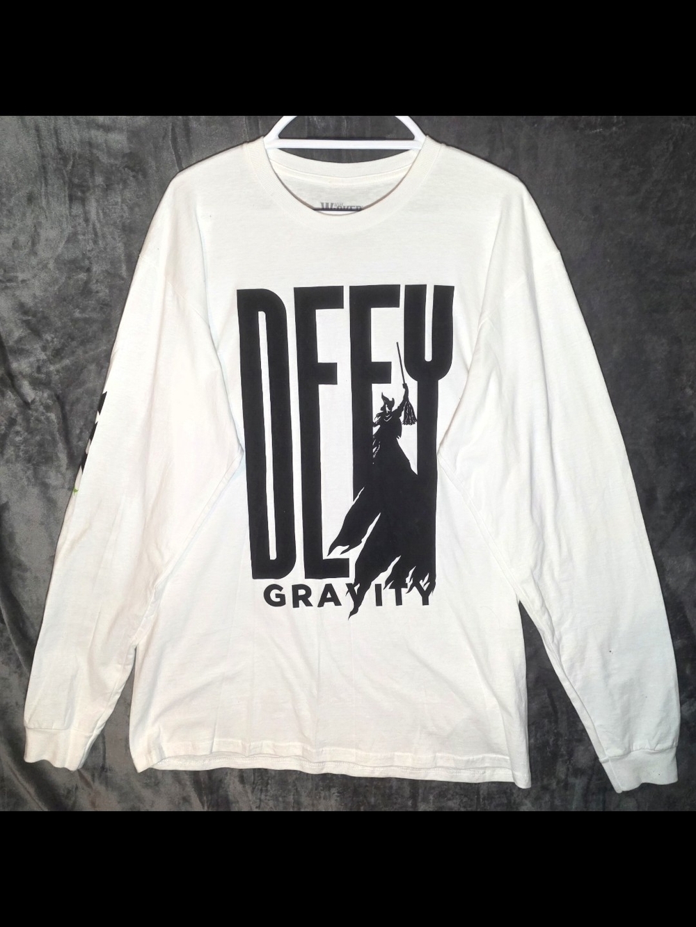 WICKED-DEFY GRAVITY Men's White Long-Sleeve Graphic Shirt